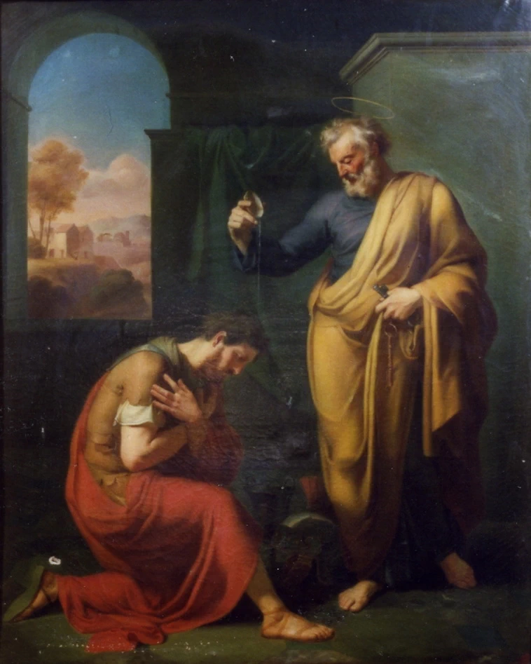 San Paolo battezza il centurione - Palazzo della Predettura, Napoli